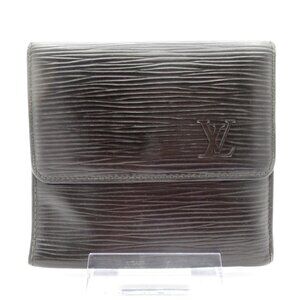 LOUIS VUITTON - Noir Epi Double-hook Wallet Epi Leather